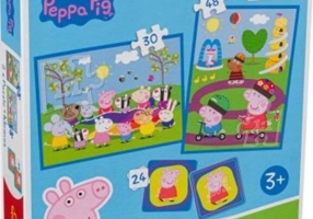 Puzzle 2 în 1 (30+48 piese) Memo „Peppa Pig - Momentele fericite”