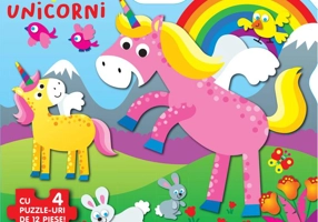 Carte cu puzzle - Unicorni