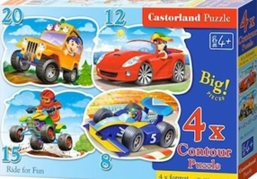 Puzzle 4 în 1 (8+12+15+20 piese) „Ride for Fun”