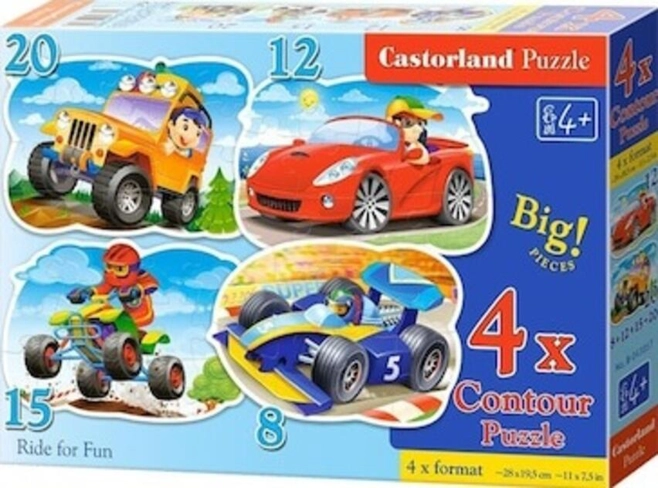 Puzzle 4 în 1 (8+12+15+20 piese) „Ride for Fun”