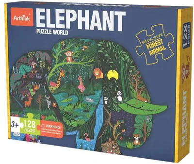 Puzzle Arthink în Formă de Elefant, 128 Piese