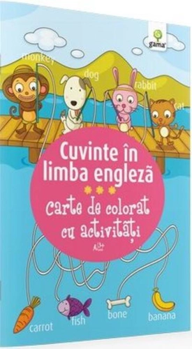 Carte de colorat cu activități. Cuvinte în limba engleză (3-5 ani)