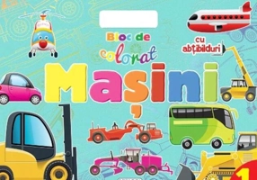 Mașini 1. Bloc de colorat cu abțibilduri