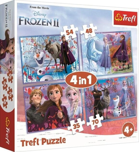 Puzzle 4 în 1 (35+48+54+70 piese) „Frozen 2 - Călătorie către necunoscut”