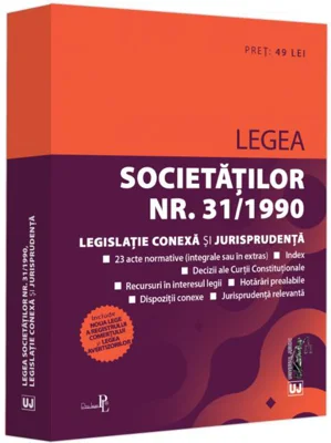 Legea societăților nr. 31/1990, legislație conexă și jurisprudență