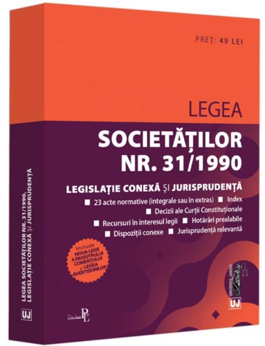 Legea societăților nr. 31/1990, legislație conexă și jurisprudență