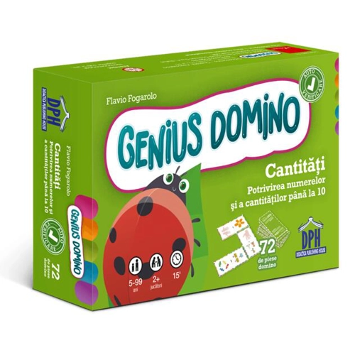 Genius domino: Cantități - Potrivirea numerelor și a cantităților până la 10