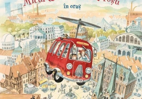 Micul autobuz roșu în oraș