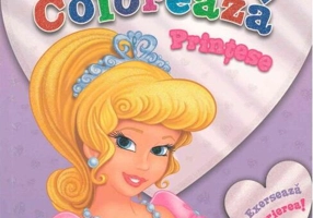 Scrie și colorează. Prințese (violet)