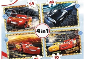 Puzzle 4 în 1 (35+48+54+70 piese) „Cars - Pe locuri, fiți gata, start”