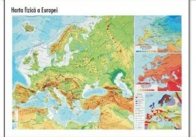 Harta Statele Europei - mini - plastifiat cu șipci