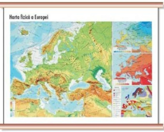 Harta Statele Europei - mini - plastifiat cu șipci