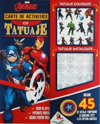 Marvel. Avengers. Carte de activități cu tatuaje