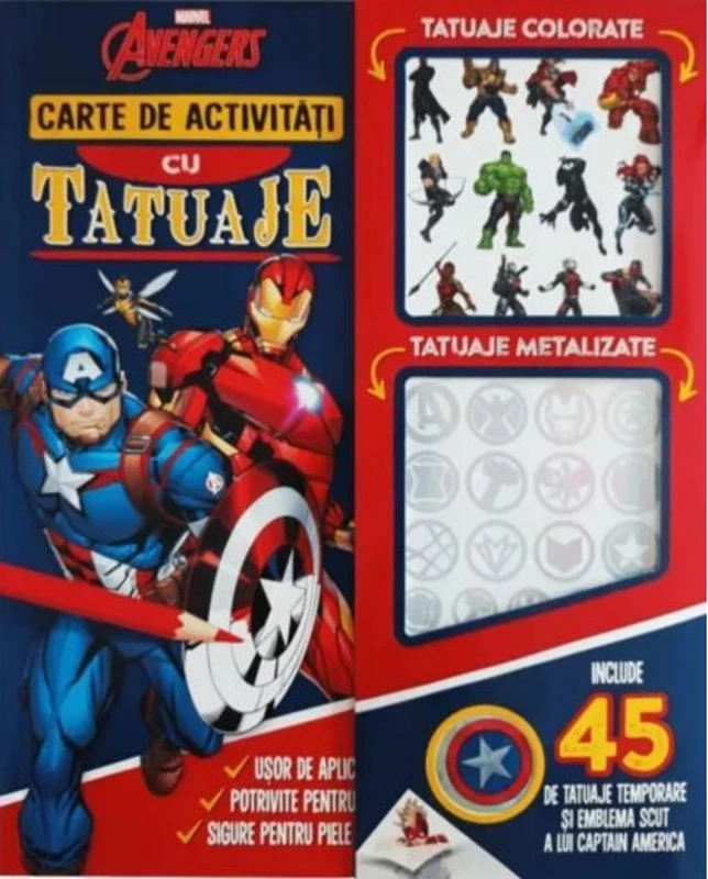 Marvel. Avengers. Carte de activități cu tatuaje