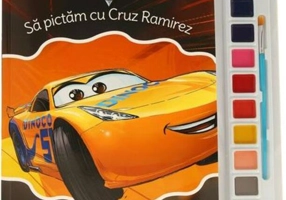 Disney. Mașini 3. Să pictăm cu Cruz Ramirez. Carte de colorat cu pensulă și acuarele
