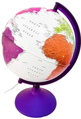 Glob pământesc politic Colors of the Earth iluminat 26 cm