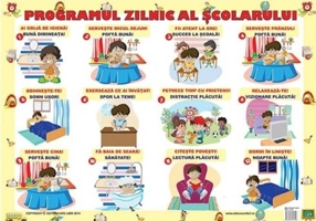 Planșă - Programul zilnic al școlarului