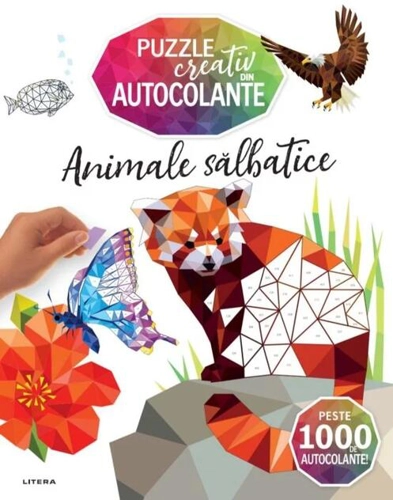 Animale sălbatice. Puzzle creativ din autocolante