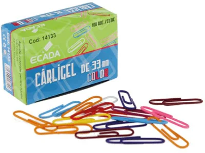 Set 100 agrafe metalice ECADA, 33 mm, Multicolor