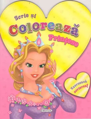 Scrie și colorează. Prințese (roz)