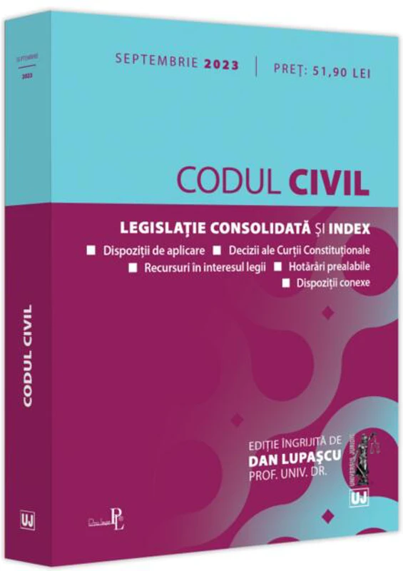 Codul civil. Legislație consolidată și index (septembrie 2023)