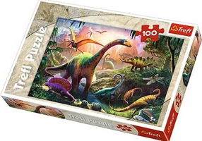 Puzzle 100 piese „Pe tărâmul dinozaurilor”