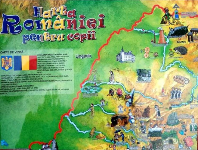 Harta României pentru copii