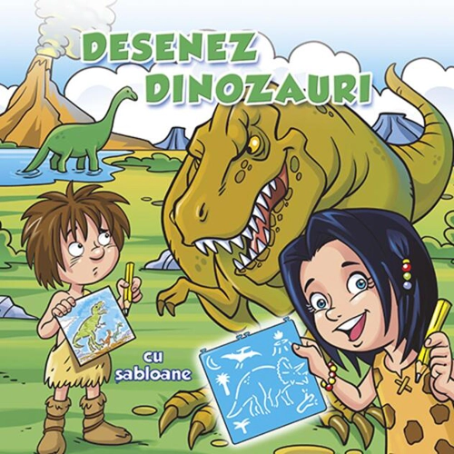 Desenez dinozauri (cu șabloane)