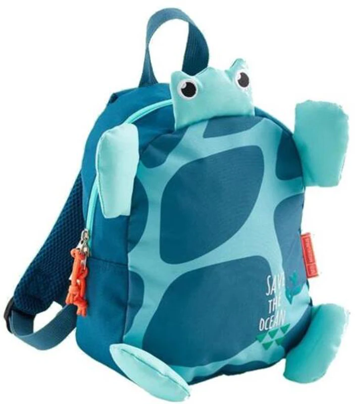 Mini rucsac 28 cm, Miquelrius Turtle Save the Ocean, din materiale reciclate - MR19676