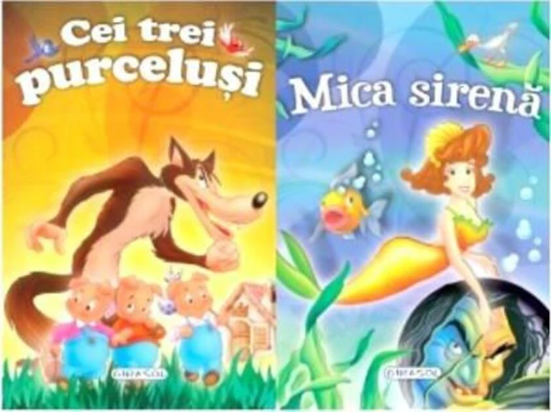 2 Povești: Mica sirenă și Cei trei purceluși