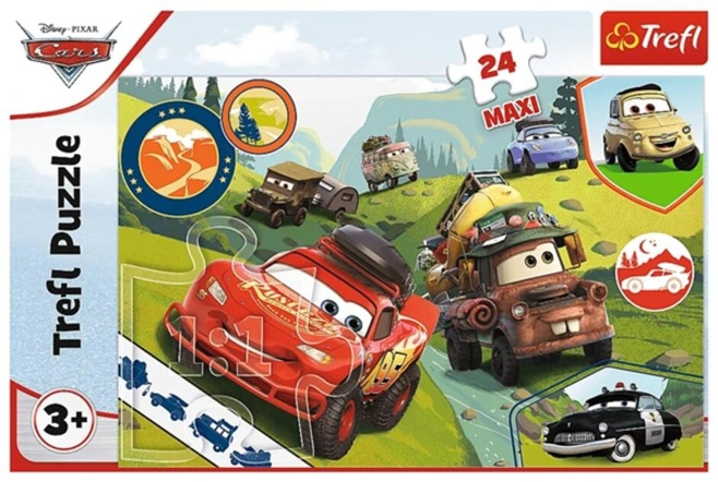 Puzzle 24 piese Maxi „Cars - Mașinuțele fericite”