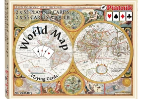 Cărți de joc Piatnik „Harta Lumii”, pachet dublu în cutie de lux