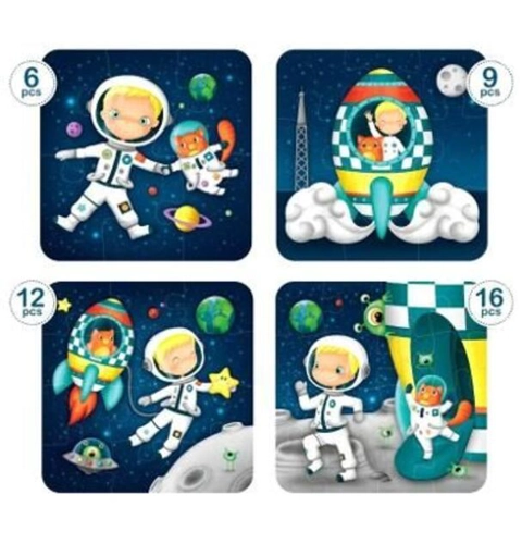 Puzzle progresiv 4 in 1: Micul Astronaut
