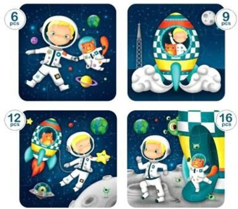 Puzzle progresiv 4 in 1: Micul Astronaut