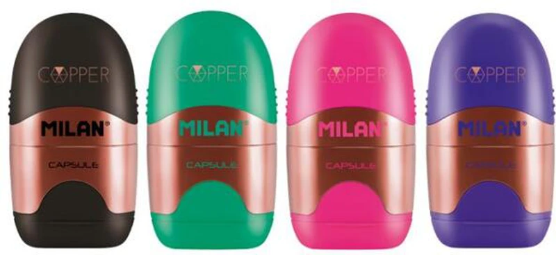 Ascuțitoare cu radieră Milan Copper Compact