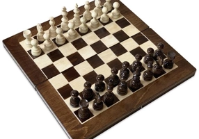 Șah și table - Alb-Maro, 33x33 cm