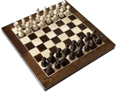 Șah și table - Alb-Maro, 33x33 cm