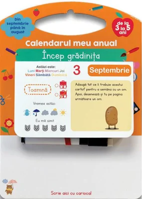 Calendarul meu anual. Încep grădinița de la 3 la 5 ani