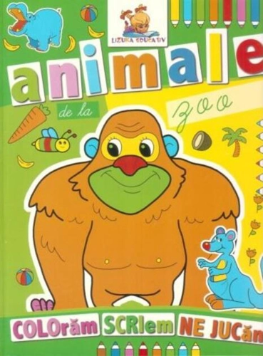 Animale de la zoo. Carte de colorat