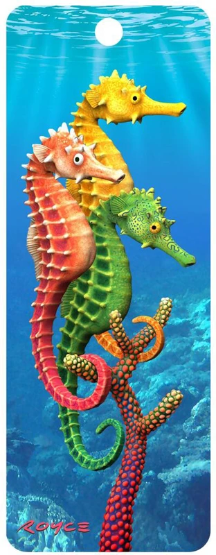 Semn de carte 3D - Seahorses