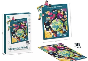 Puzzle Magnetic Fanny Elephant, Spațiul, 30 Piese