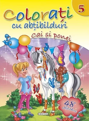 Colorați cu abțibilduri (Nr. 5). Cai și ponei