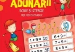 Tabla adunării. Scrie și șterge. Fișe refolosibile (cu carioca)