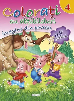Colorați cu abțibilduri (Nr. 4). Imagini din povești