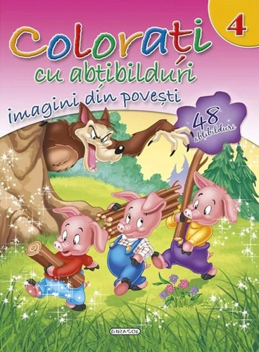 Colorați cu abțibilduri (Nr. 4). Imagini din povești