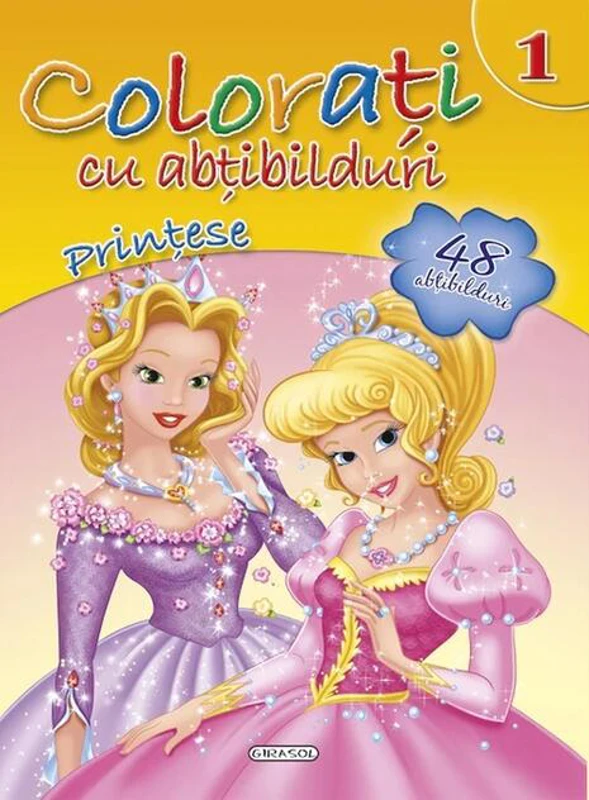 Colorați cu abțibilduri (Nr. 1). Prințese