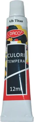 Culori tempera DACO, alb titan, 12 ml - CU112W