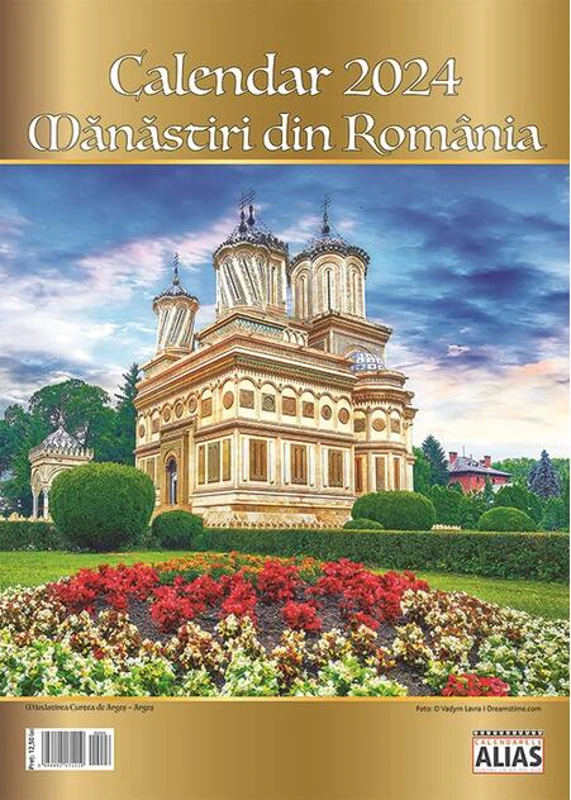 Calendar Mânăstiri din România 2024, format 31x42,5 cm, 6+1 file