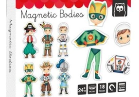 Puzzle magnetic educativ din lemn: Eroi de basm