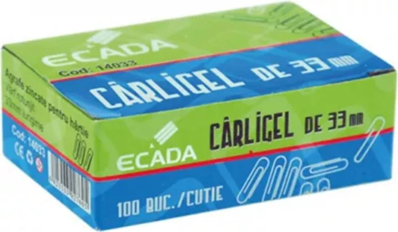 Set 100 agrafe zincate ECADA, 33 mm